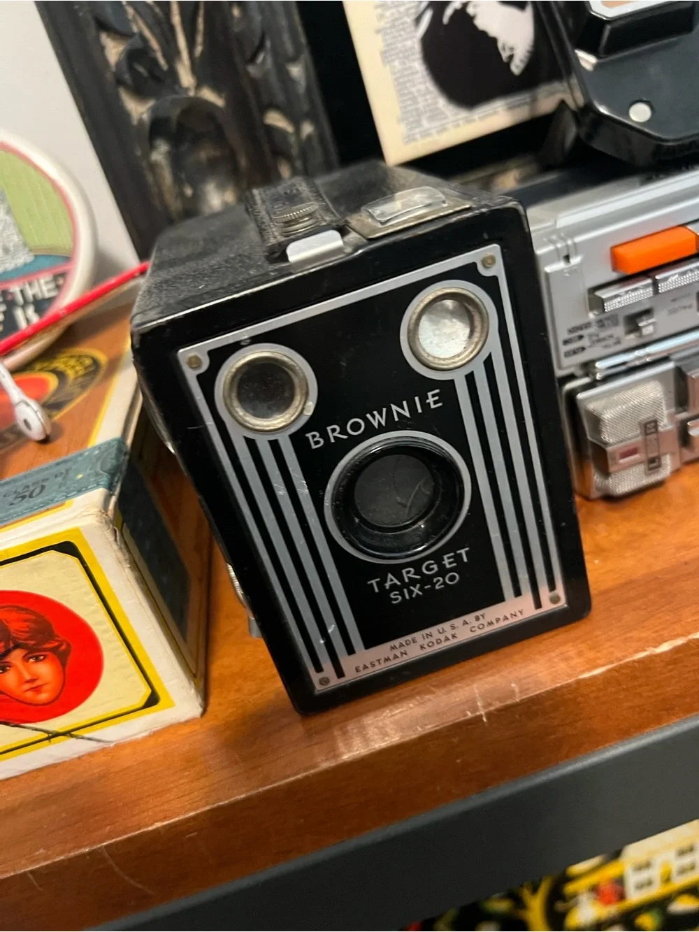 Vintage Kodak Brownie Target Six-20 Vintage Box Camera - Black